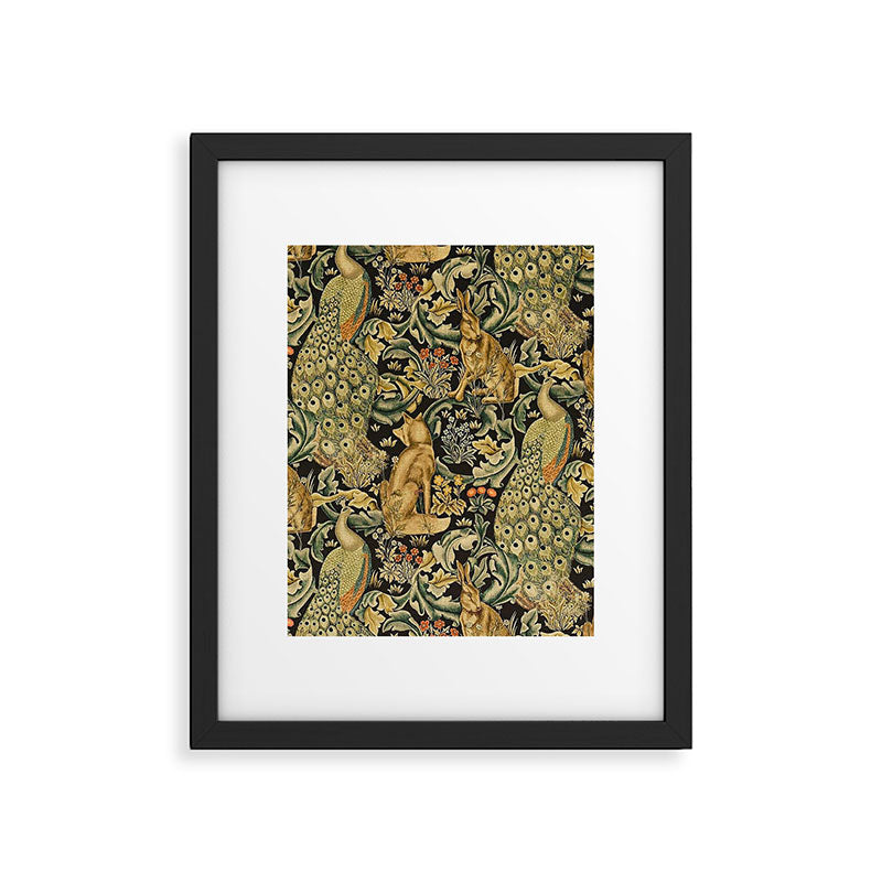 William Morris Teal Forest,peacock,birds Framed Art Print Gallery Image 6