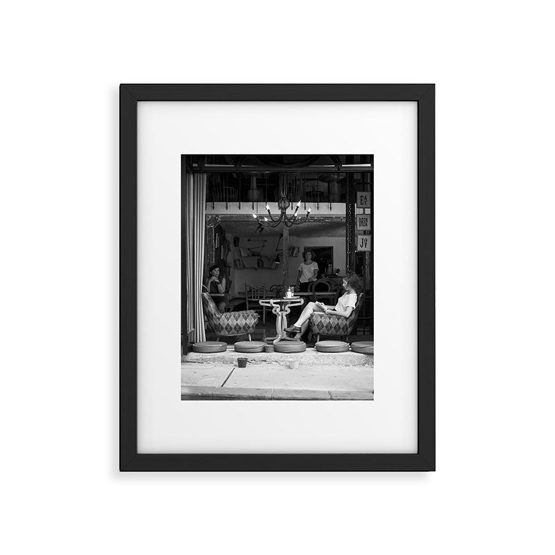 Morning coffee in a cafe - Black and white street photography Framed Art Print Gallery Image 5