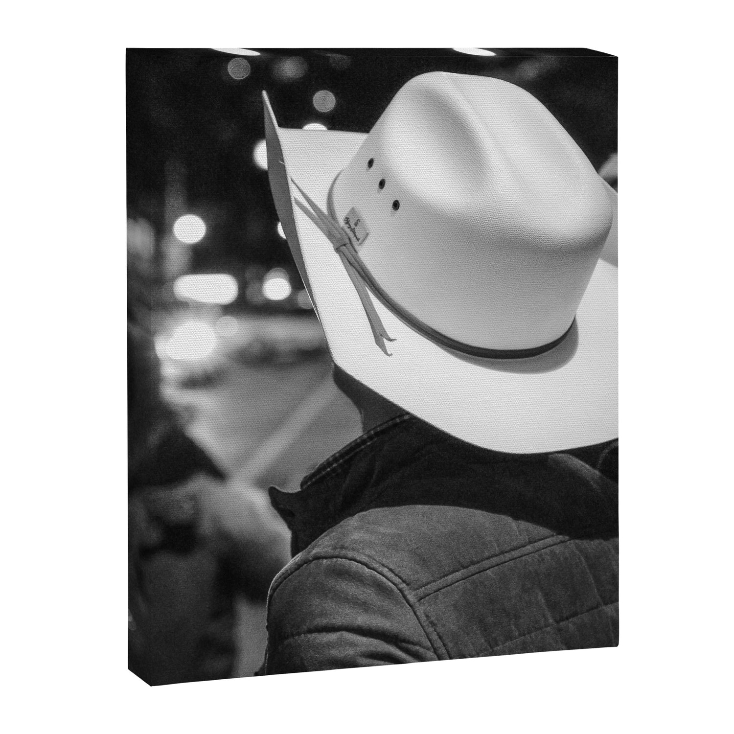 New York City cowboy night out in Black and white Canvas Print Gallery Image 6