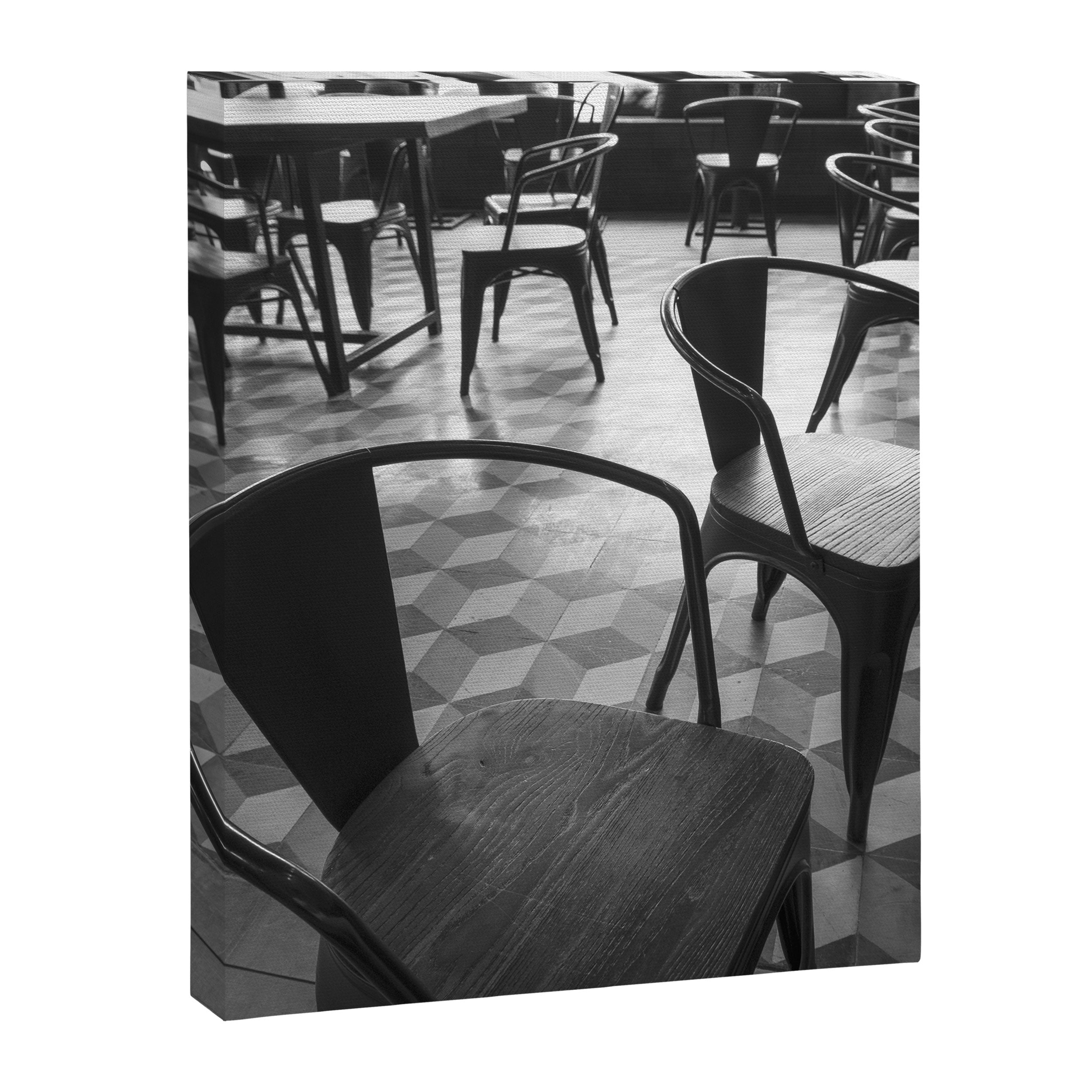Parisian Cafe in Black and White - French Taste Photography for Paris Lovers Canvas Print Gallery Image 6