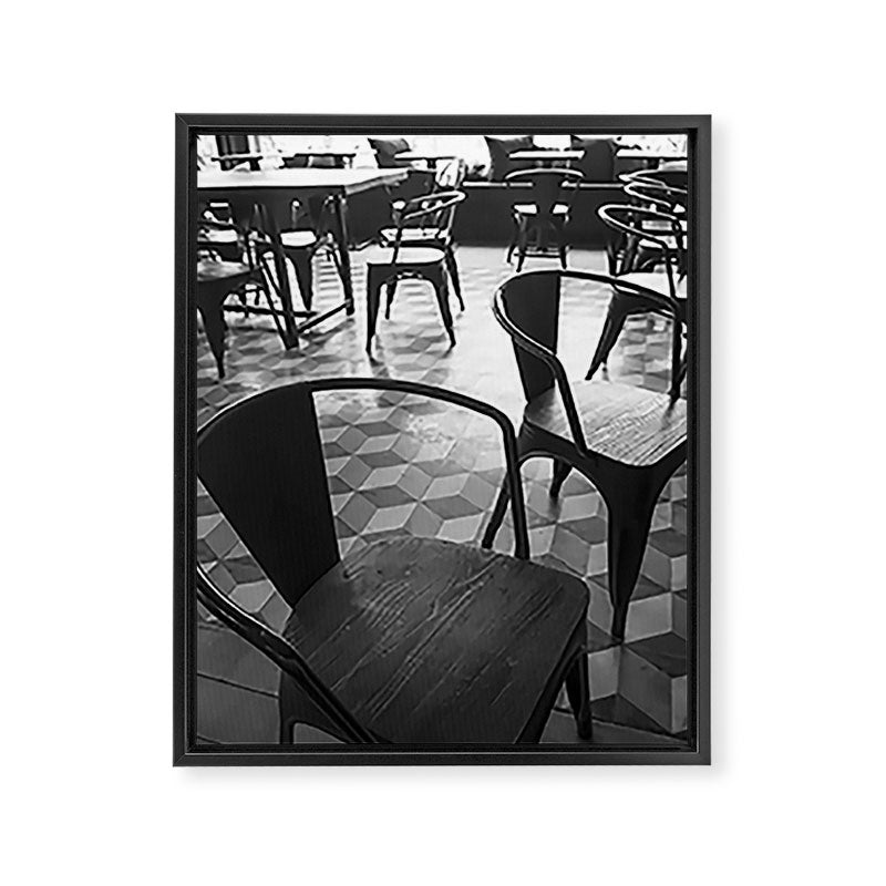 Parisian Cafe in Black and White - French Taste Photography for Paris Lovers Framed Canvas Print Gallery Image 6