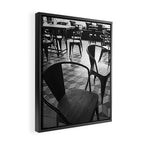 Parisian Cafe in Black and White - French Taste Photography for Paris Lovers Framed Canvas Print Gallery Image 2