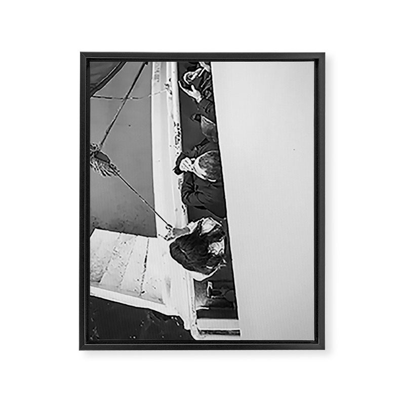Somking Cigarettes on The Deck Framed Canvas Print Gallery Image 6
