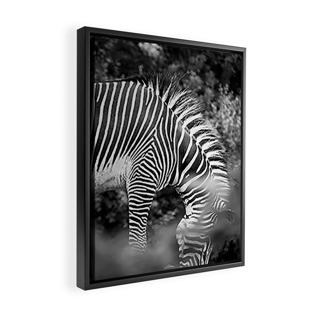 Zebra Abstract Black and White Fine Art Photography Framed Canvas Print Gallery Image 2