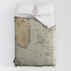 Vintage Map of Charleston SC Harbor (1904) Duvet Cover Gallery Image 6