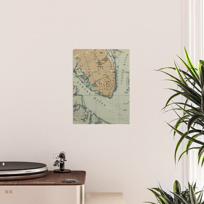 Vintage Map of Charleston SC Harbor (1904) Poster Gallery Image 2