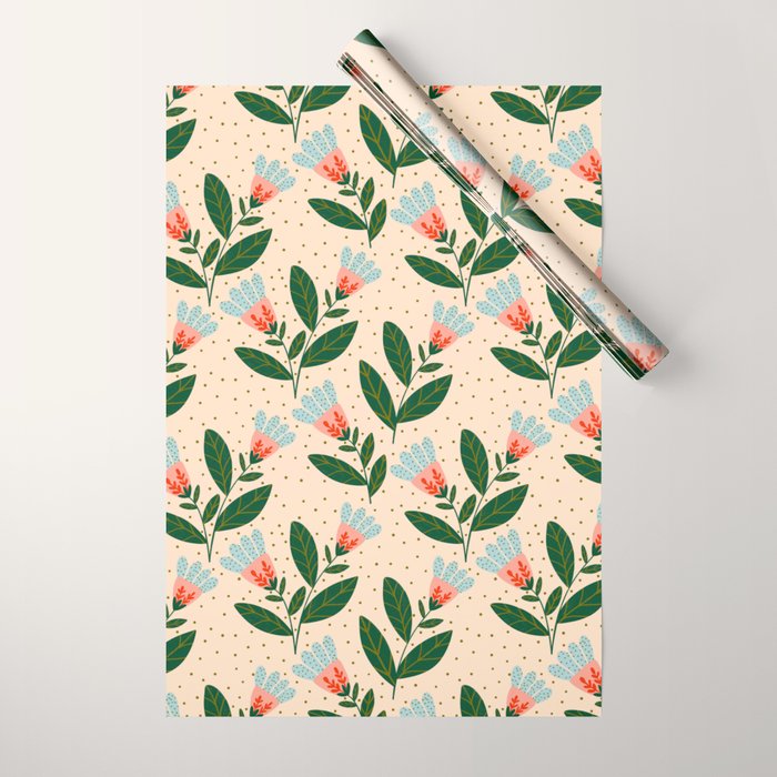 Whimsical Spring Floral  Wrapping Paper Gallery Image 1