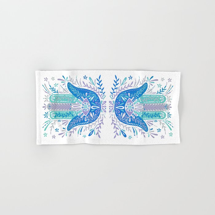 Hamsa Hand - Blue & Turquoise Palette Bath Towel Gallery Image 1