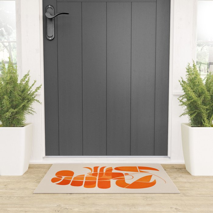 Abstract Lobster in Orange Welcome Mat Gallery Image 3