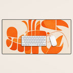 Abstract Lobster in Orange Desk Mat Gallery Image 1