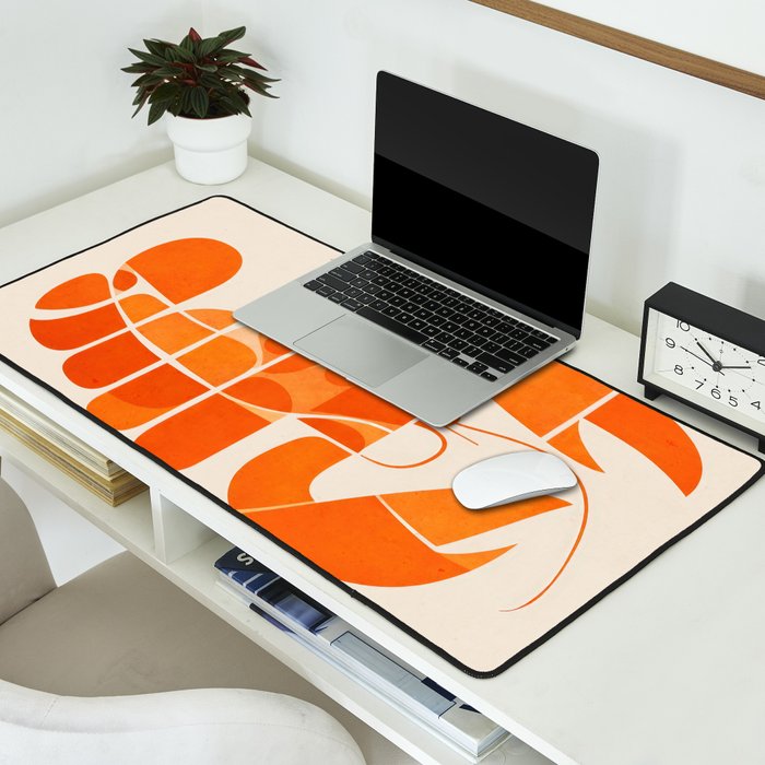 Abstract Lobster in Orange Desk Mat Gallery Image 2