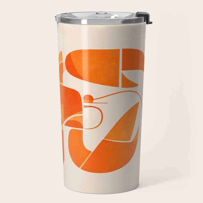 Abstract Lobster in Orange Travel Mug Gallery Image 2