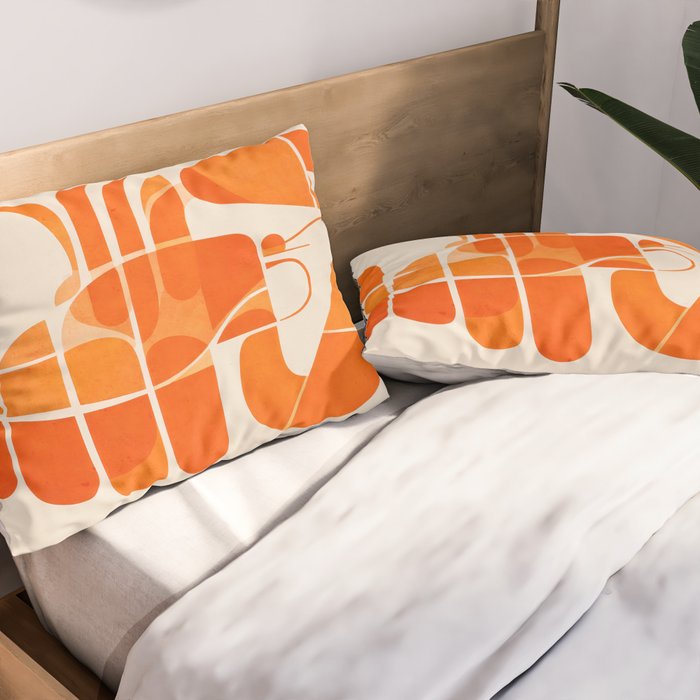 Abstract Lobster in Orange Pillow Sham Gallery Image 2