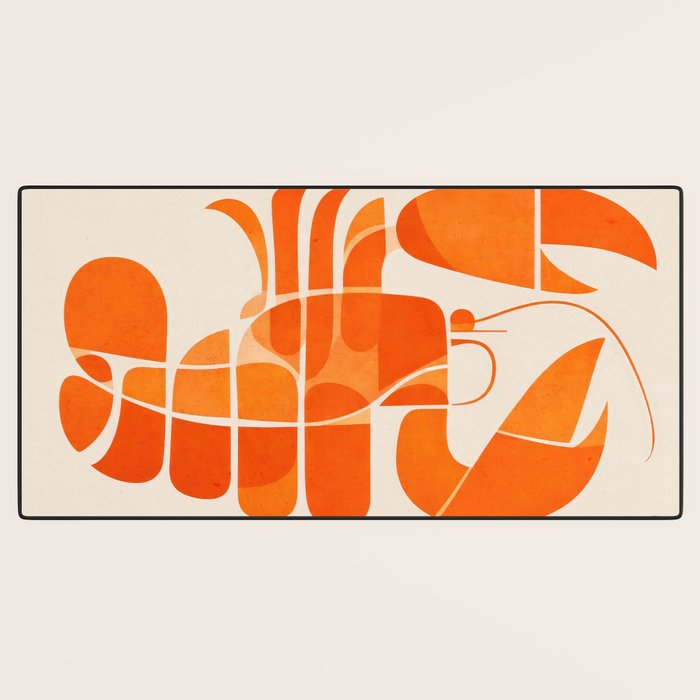 Abstract Lobster in Orange Desk Mat Gallery Image 3
