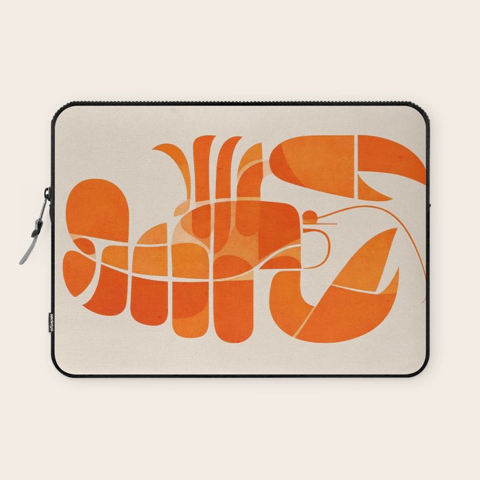 Abstract Lobster in Orange Laptop Sleeve Gallery Image 1