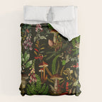 Vintage Mysterious Mushroom Night Forest Botanical Garden Duvet Cover Gallery Image 6