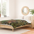Vintage Mysterious Mushroom Night Forest Botanical Garden Duvet Cover Gallery Image 2