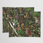 Vintage Mysterious Mushroom Night Forest Botanical Garden Placemat Gallery Image 1