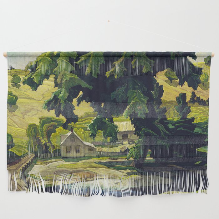 Farm Haliburton oil on hardboard 1940 Franklin Carmichael Canadian artist Art Nouveau Post-Impressio Wall Hanging Gallery Image 1
