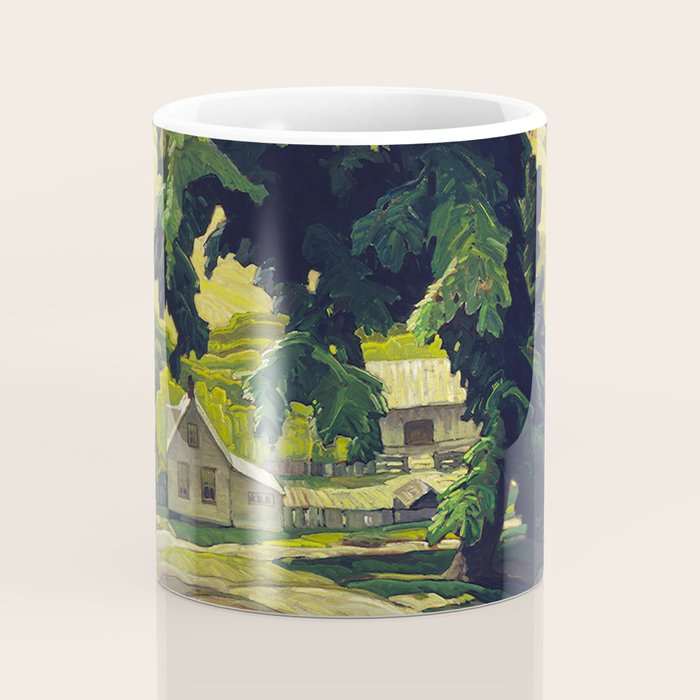 Farm Haliburton oil on hardboard 1940 Franklin Carmichael Canadian artist Art Nouveau Post-Impressio Coffee Mug Gallery Image 4