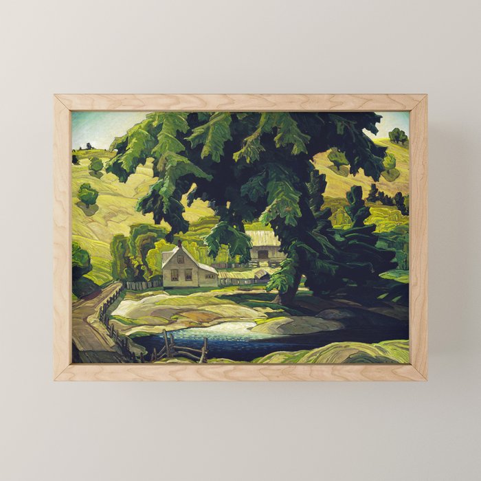 Farm Haliburton oil on hardboard 1940 Franklin Carmichael Canadian artist Art Nouveau Post-Impressio Mini Art Print Gallery Image 1