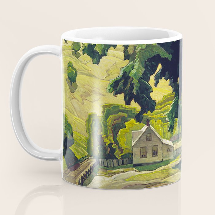 Farm Haliburton oil on hardboard 1940 Franklin Carmichael Canadian artist Art Nouveau Post-Impressio Coffee Mug Gallery Image 3