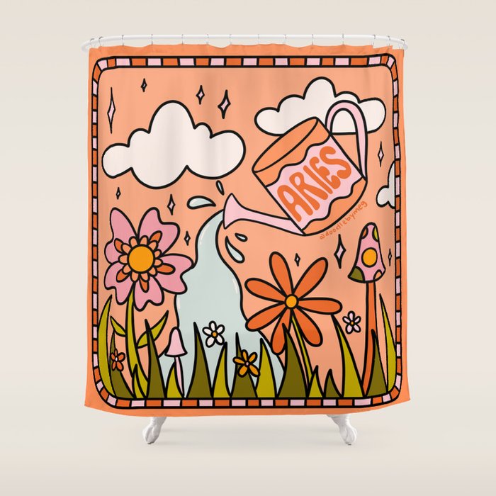 Aries Garden Shower Curtain Gallery Image 1