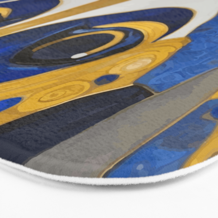 Klimt Dog with Blue and Gold Spots Bath Mat Gallery Image 3