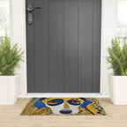 Klimt Dog with Blue and Gold Spots Welcome Mat Gallery Image 3