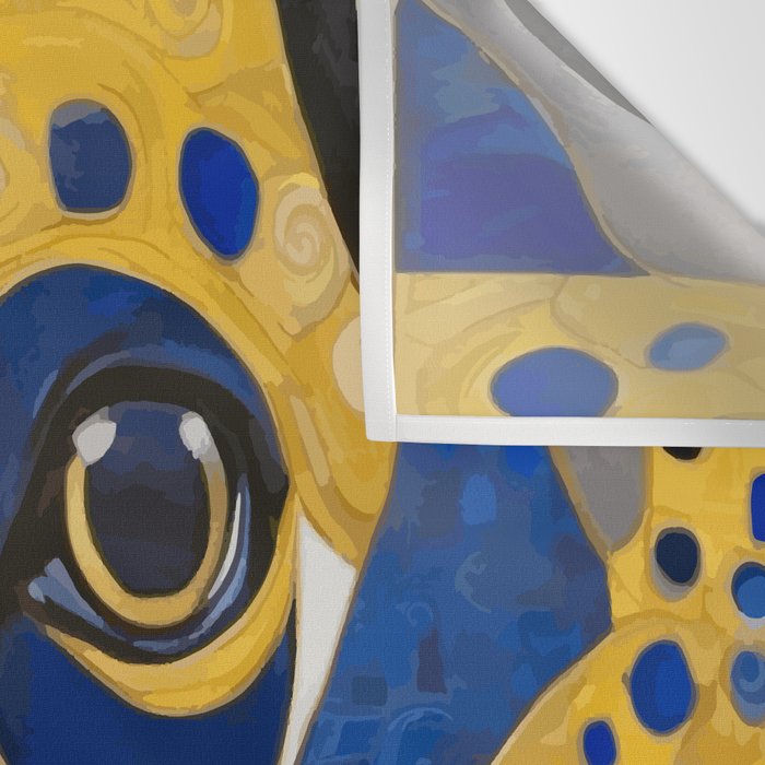 Klimt Dog with Blue and Gold Spots Wall Tapestry Gallery Image 3
