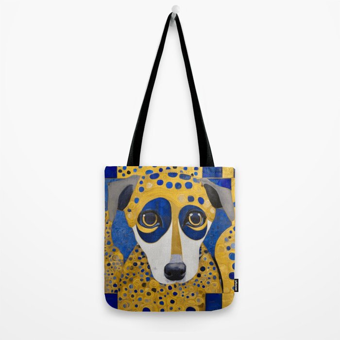 Klimt Dog with Blue and Gold Spots Tote Bag Gallery Image 2