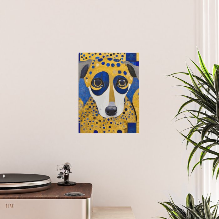 Klimt Dog with Blue and Gold Spots Poster Gallery Image 2