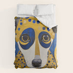 Klimt Dog with Blue and Gold Spots Duvet Cover Gallery Image 6
