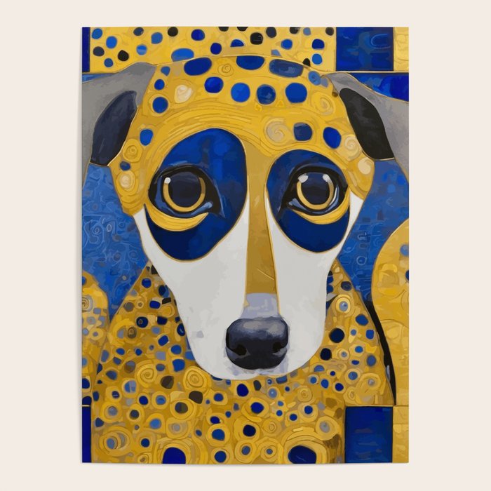 Klimt Dog with Blue and Gold Spots Poster Gallery Image 4