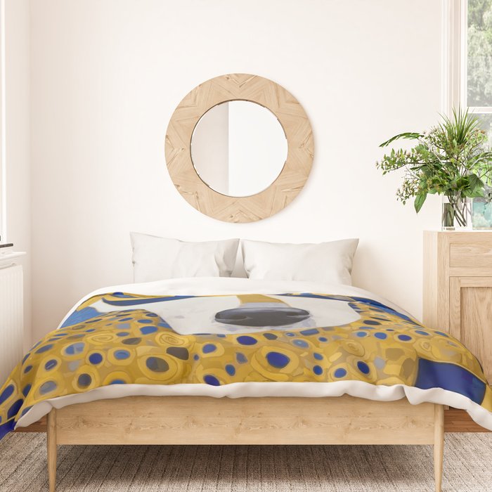 Klimt Dog with Blue and Gold Spots Duvet Cover Gallery Image 3