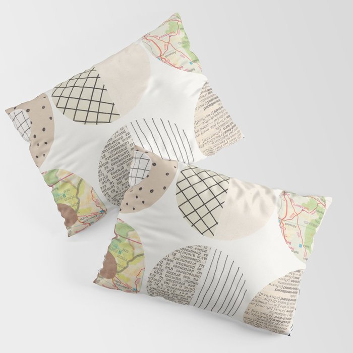 Patterned Circles: Maps & Kraft Paper Pillow Sham Gallery Image 3