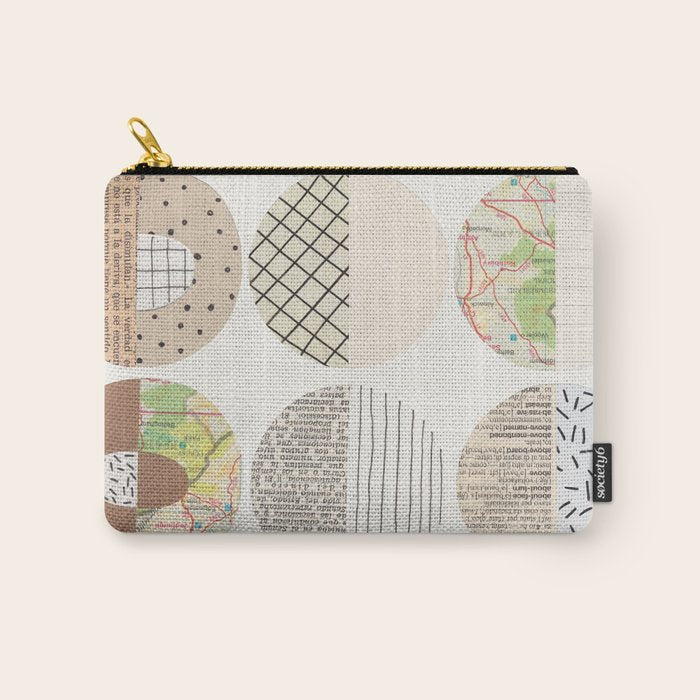Patterned Circles: Maps & Kraft Paper Carry All Pouch Gallery Image 1
