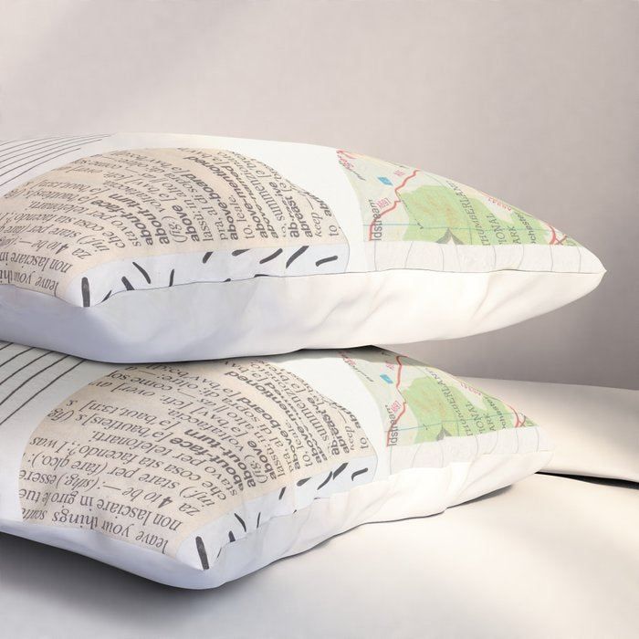 Patterned Circles: Maps & Kraft Paper Pillow Sham Gallery Image 3