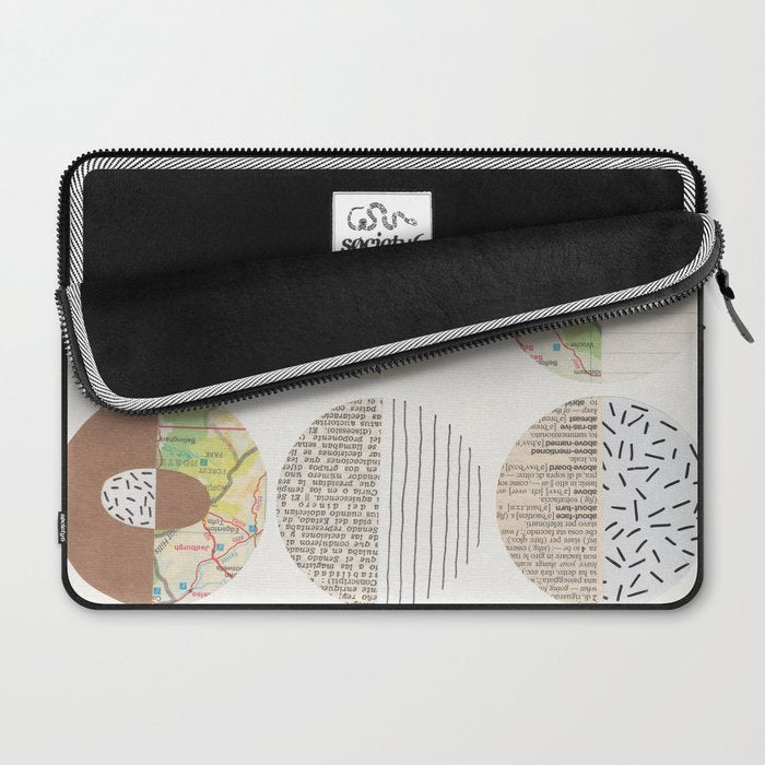 Patterned Circles: Maps & Kraft Paper Laptop Sleeve Gallery Image 2