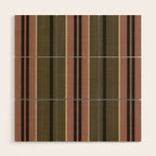 linen stripes (olive green and pink) Wood Wall Art Gallery Image 1