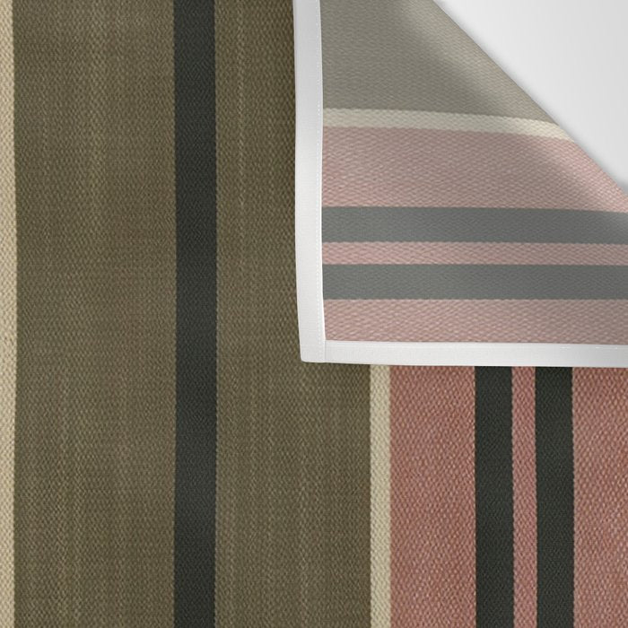 linen stripes (olive green and pink) Wall Tapestry Gallery Image 3