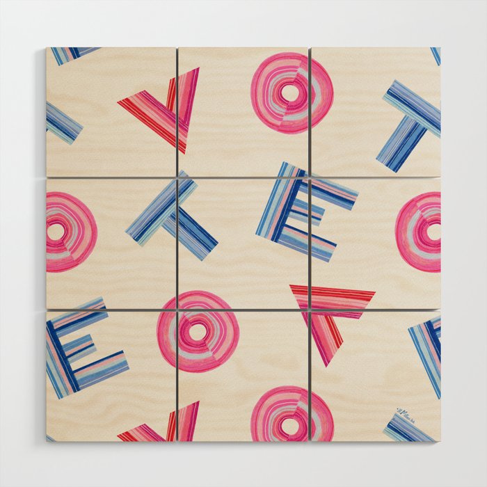 Cast Your Vote | Hand-Lettered Pattern in White Wood Wall Art Gallery Image 1