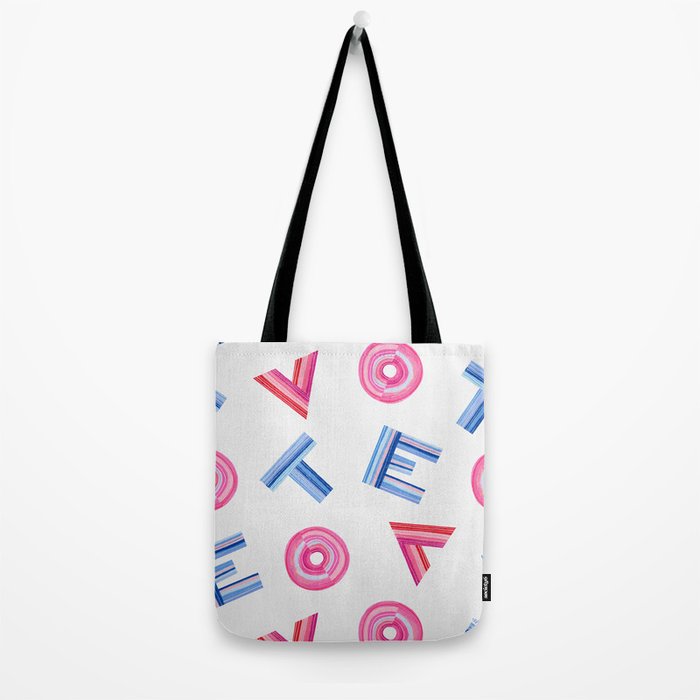 Cast Your Vote | Hand-Lettered Pattern in White Tote Bag Gallery Image 2
