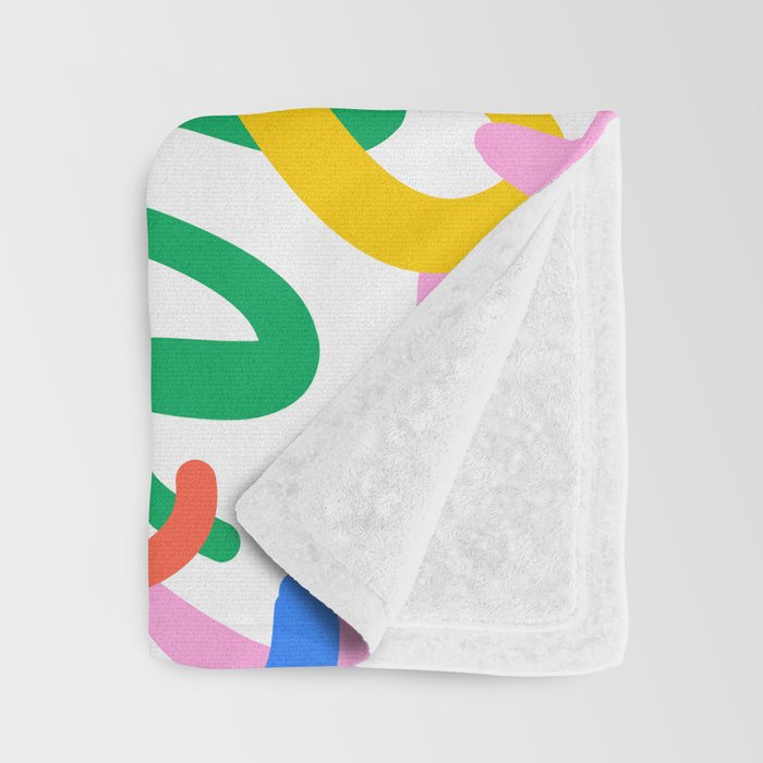 Fun colorful abstract line doodle pattern Throw Blanket Gallery Image 3