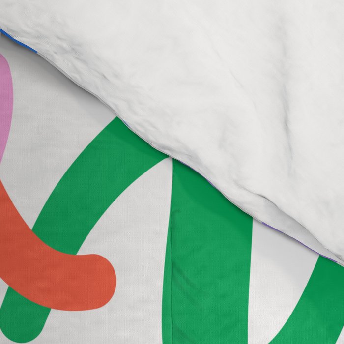 Fun colorful abstract line doodle pattern Comforter Gallery Image 4