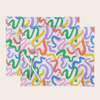 Fun colorful abstract line doodle pattern Placemat Gallery Image 1