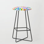 Fun colorful abstract line doodle pattern Stool Gallery Image 1