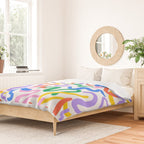 Fun colorful abstract line doodle pattern Duvet Cover Gallery Image 2
