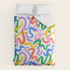 Fun colorful abstract line doodle pattern Comforter Gallery Image 6