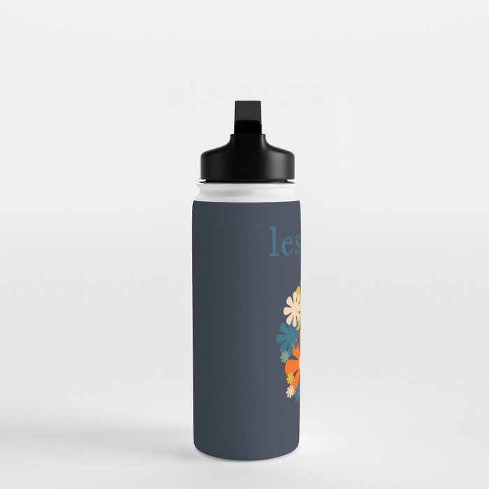 Les Fleurs Cheerful Retro Flowers in Vase Blue Water Bottle Gallery Image 3